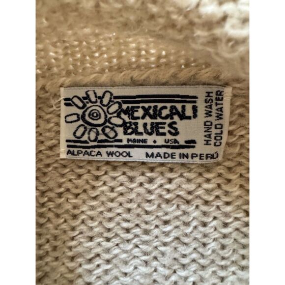 Mexicali Blues Alpaca Sweater, size L, oatmeal color. Made in Peru. - Picture 4 of 4
